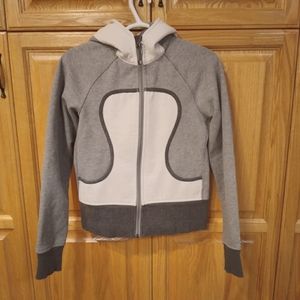 Lululemon Scuba Hoodie, grey and white size 6